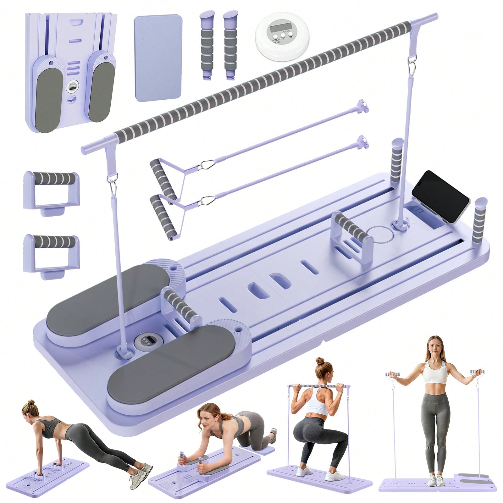 Pilates & Yoga Vida - Реформер для пилатеса с перекладиной, доска